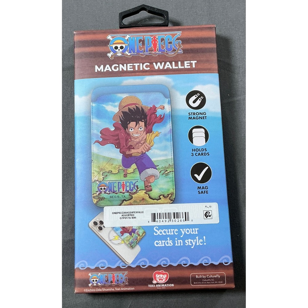 One Piece Luffy Magnetic MagSafe Wallet for iPhone CultureFly Holds 3 Cards NEW - Picture 2 of 4